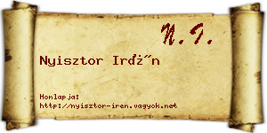 Nyisztor Irén névjegykártya